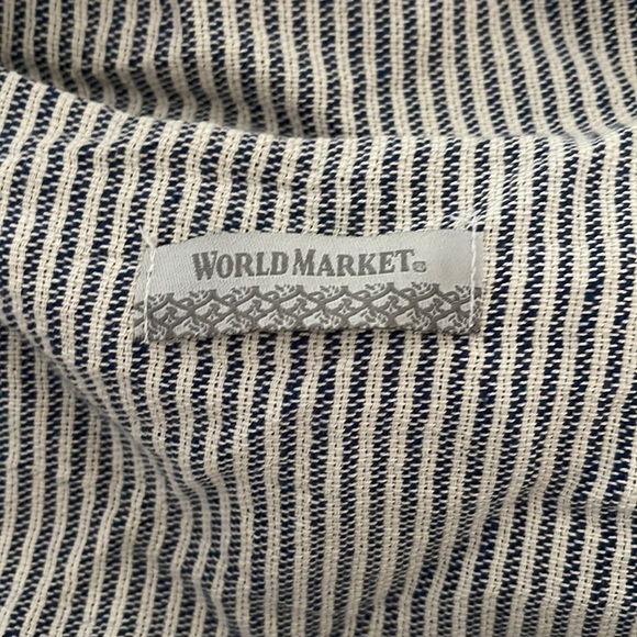 World Market Blue and Cream Fringe Vest Duster OS - Picture 2 of 10